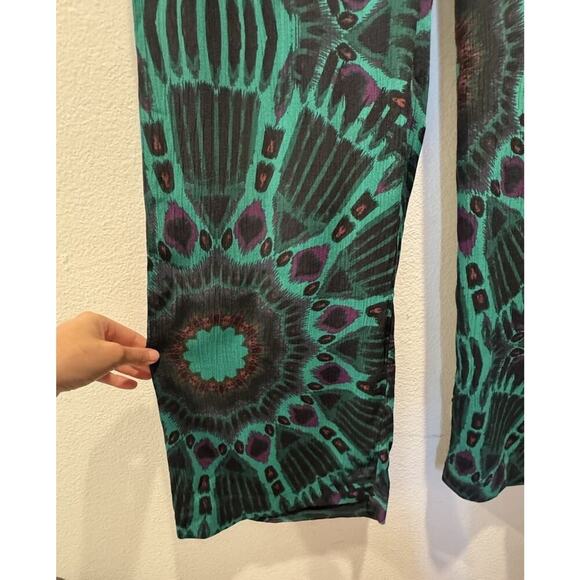 Ba&Sh Pants Women’s Size Medium Lady Green Print Wide Leg Colorful Resort Boho - Picture 6 of 11